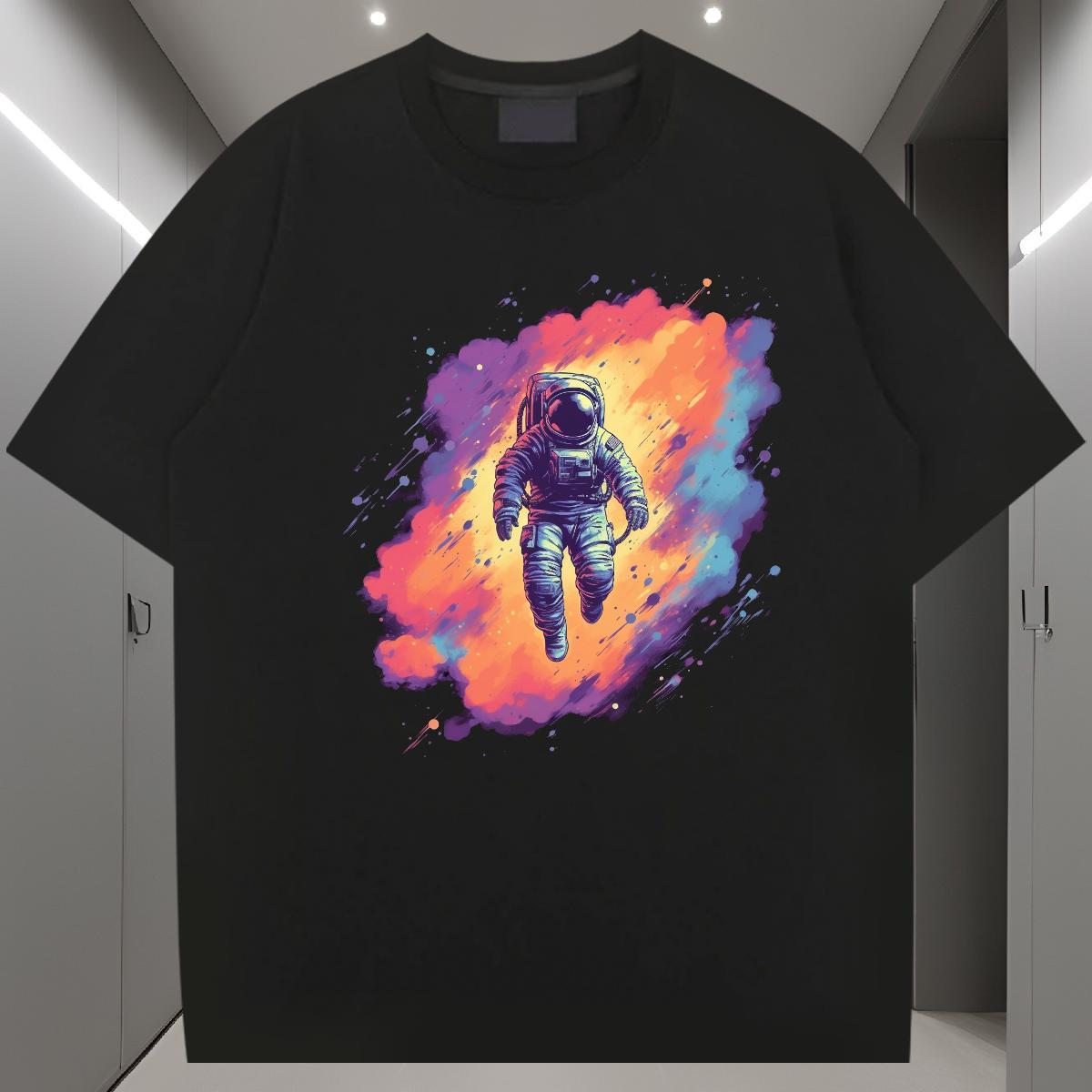 Mens T Shirts 230g 100% Cotton universe Street Breathable Crew Neck Oversized 3XL 4XL Mens Tshirts Stylist Cool Design Tops
