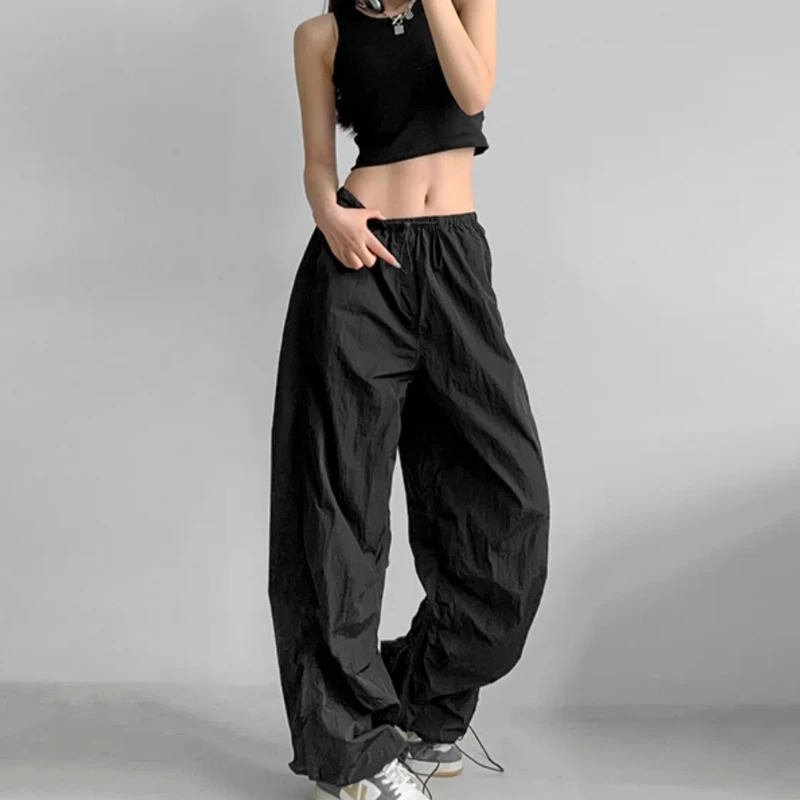 Spring Summer Streetwear Wide Leg Sweatpants Harajuku Big Pockets High Baggy Waist Cargo Trousers Women Clothing Z260314