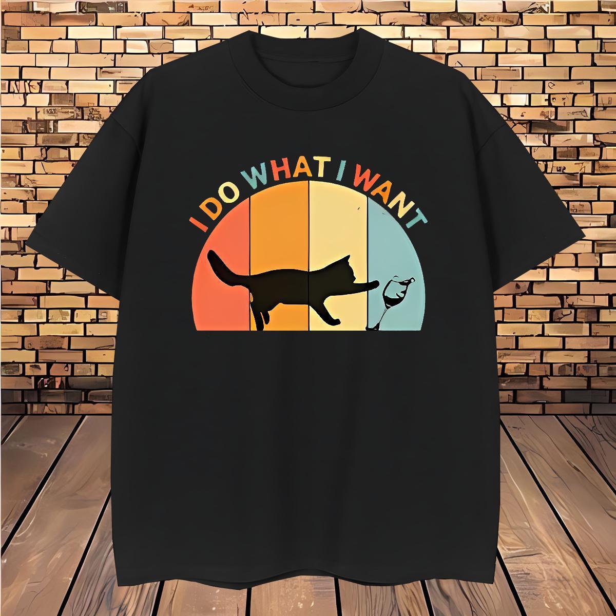 T Shirts Men 230g Cotton cat High Street Hip Hop Pure Cotton Custom Anime Men Tops Tees New Designer Cool Clothes