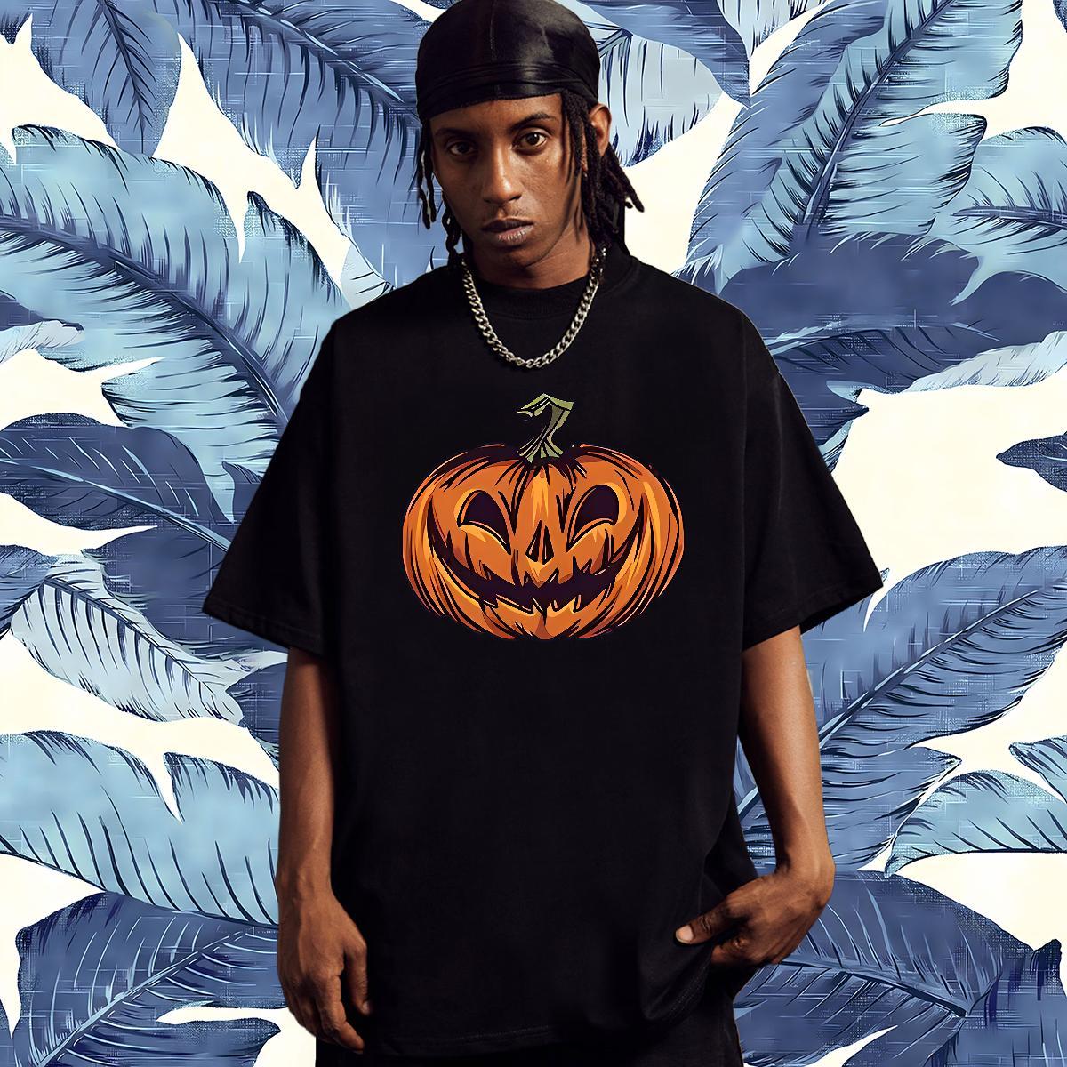 Customized T-Shirts 230g Cotton halloween Street Casual Clothes O Neck Short Sleeves Cool Design Tshirt for Man Woman DIY