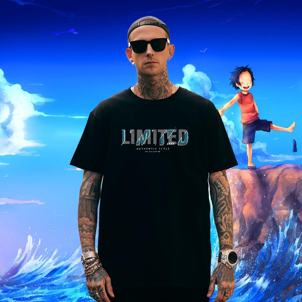 Cool Design Couples T Shirts 230g Pure Cotton Beach letter Anime Round Neck Short Sleeve 2024 New Mens T Shirts Tops Tees