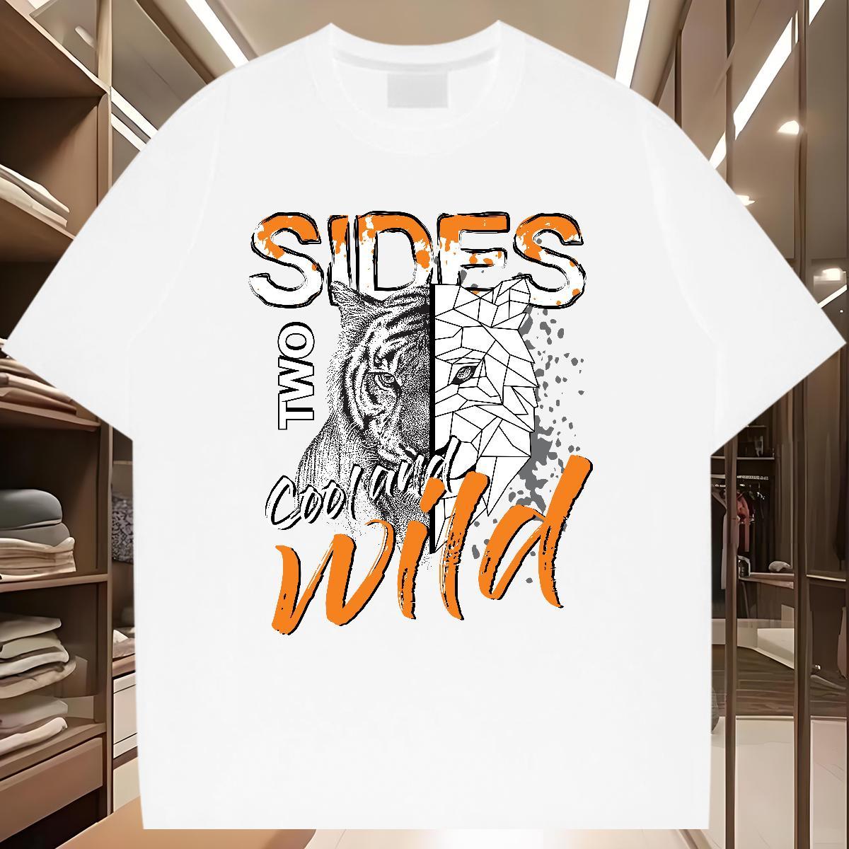 2024 DIY Mens T Shirts 230g Pure Cotton Hip Hop Street Tops Round Neck Short Sleeve Cool Tshirts Customized Print