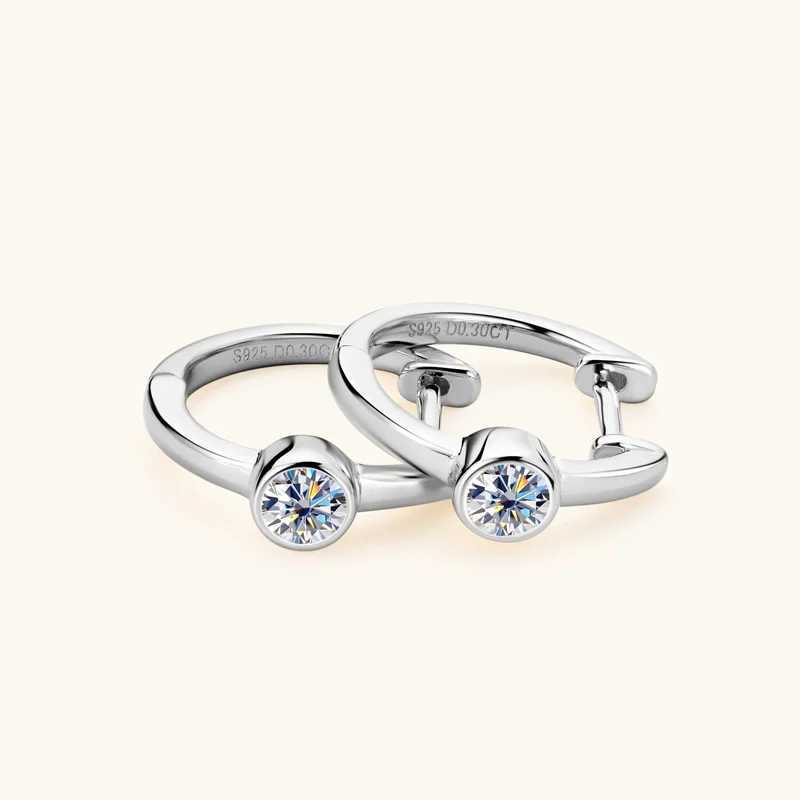 18k gold 0.3ct 4mm certified womens silica earrings 100% 925 silver earrings wedding party jewelry wholesale W240803