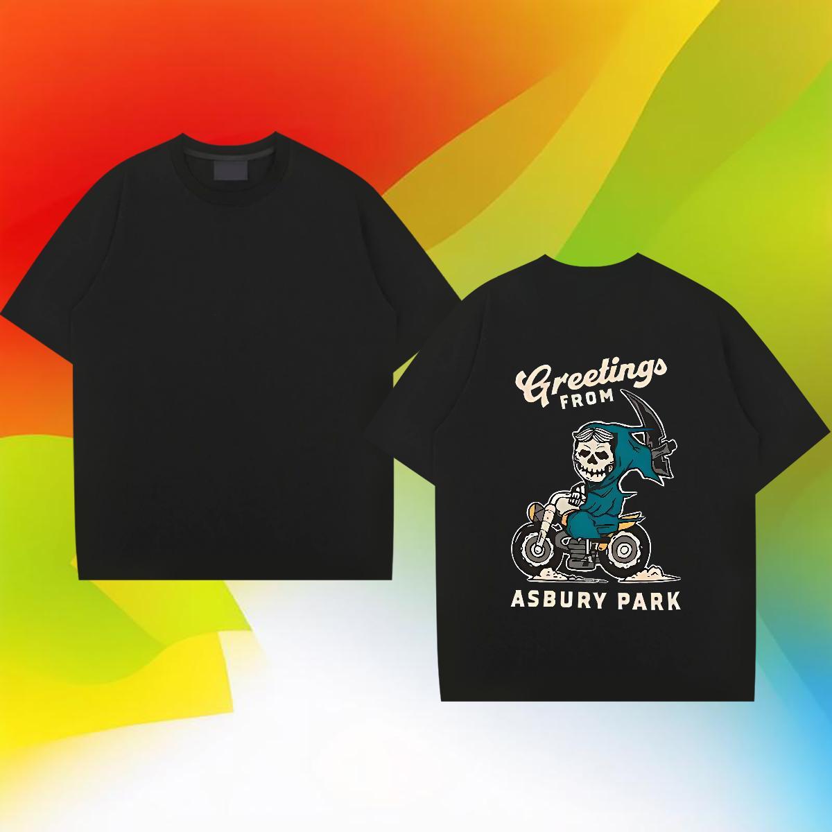 Fashion New Man T Shirts halloween Wear 100% Cotton 230g Casual Daily Wear Loose Fit DIY Printed Breathable Short Sleeve Men Tshirts