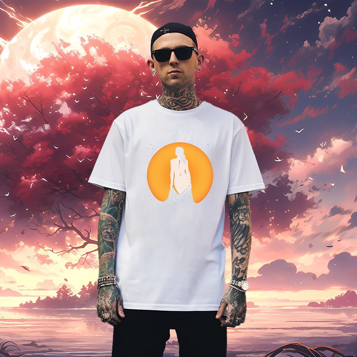 Mens T Shirts 230g Cotton portrait Summer Casual Short Sleeve Soft Anime Men Tees New Classic Tshirts