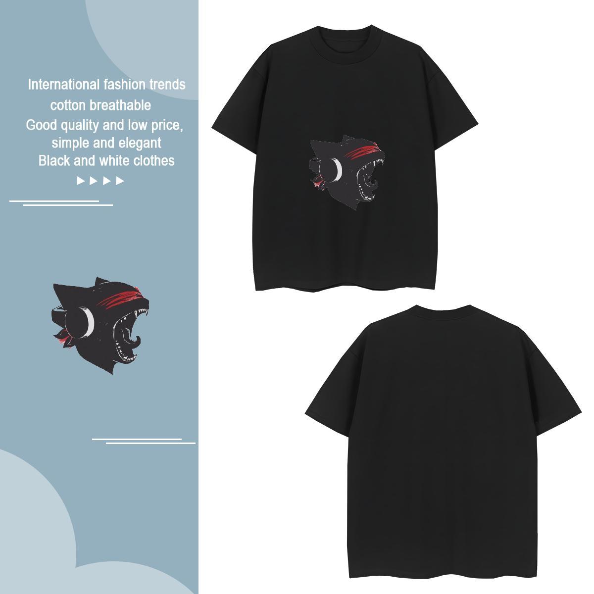 T-Shirts 230g Cotton cat Home Outdoor Crew Neck Breathable Black White Men Tshirts Factory Direct Loose Polos