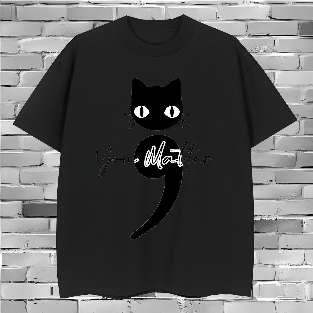 Mens T Shirts 230g 100% Cotton cat Street wear Hip Hop Breathable Short Sleeve DIY Men Tops Tees Fashion Casual Brand Top Tees