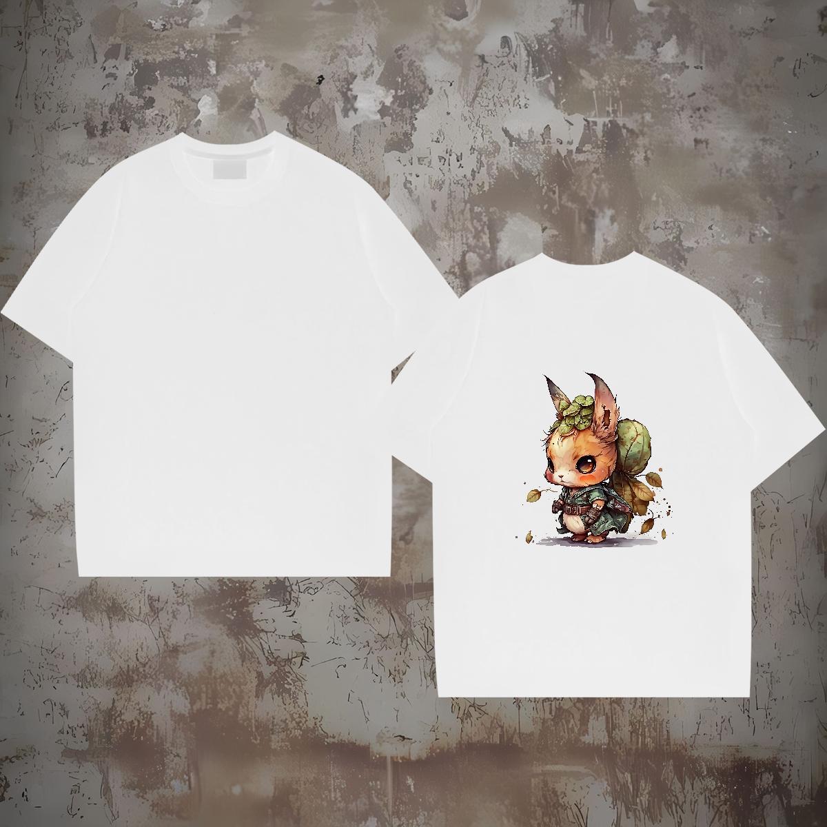 Classic T Shirt For Man 100% Cotton 230g rabbit Hip Hop Street Wear O-Neck Short Sleeve Unisex Men Tees Anime Print