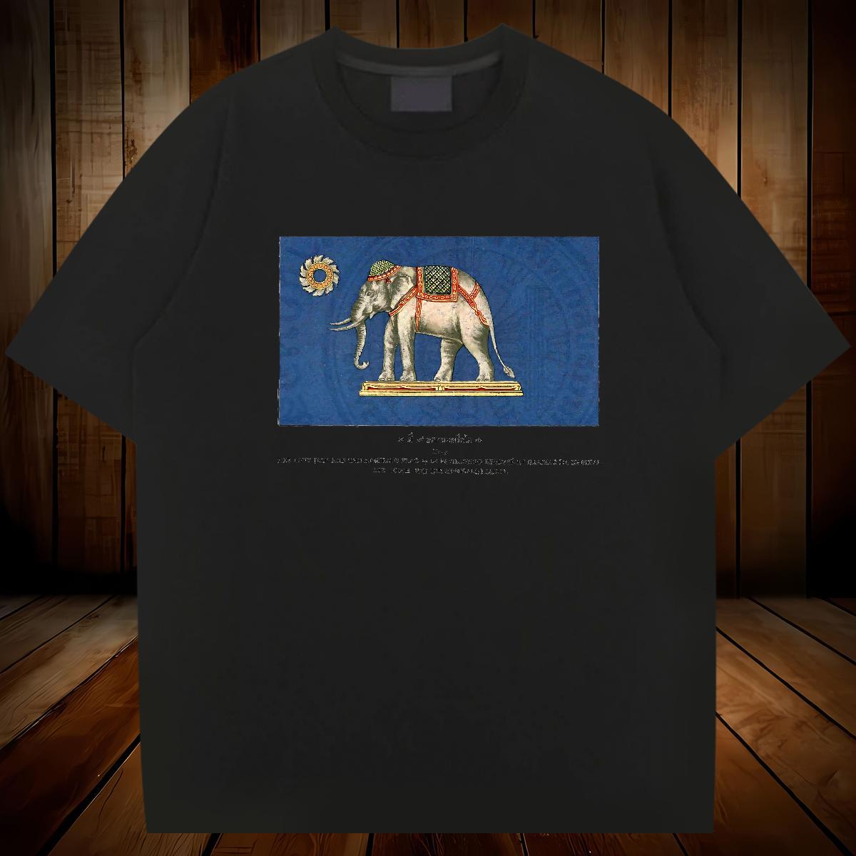 Fashion Mens T Shirts 230g Cotton elephant Sports Casual Tee Shirt Pure Cotton Designer Men Tops Tees DIY Printed