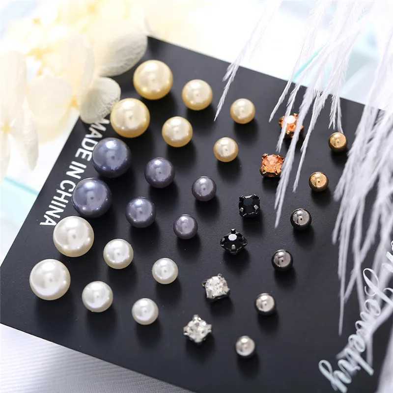 Mole 2024 New Pearl Earring Set 15 Pair Womens Korean Fashion Simple Stud Earrings Womens Jewelry Gifts W241023
