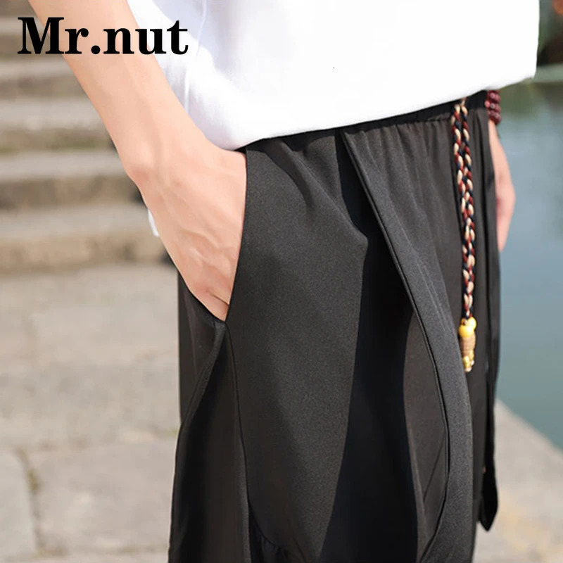 Mrnut Hip Hop Ice Silk Loose Harem Pants Mens Stylish Clothing Oversize Wide Leg Lantern Unisex Baggy Trousers Joggers 240806