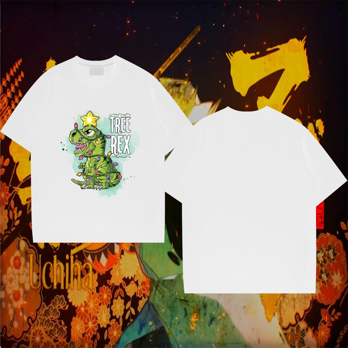 Classic Casual Man T Shirts 230g Cotton dinosaur Street Wear Tshirts Breathable Cool Mens Tshirts Custom Print Plus Size