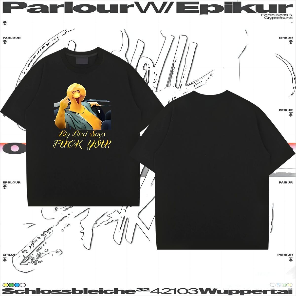 Wholesale Man T Shirts 230g 100% Cotton bird Casual Daily Wear Tops Shirt Short Sleeve Soft High Quality Tshirt for Man Woman Custom Anime