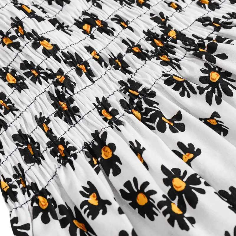 2023 Summer Girls Casual Dress Daisy Print Pendant Baby Sleeveless Flower Beach Dress Childrens Baby ClothingW240720