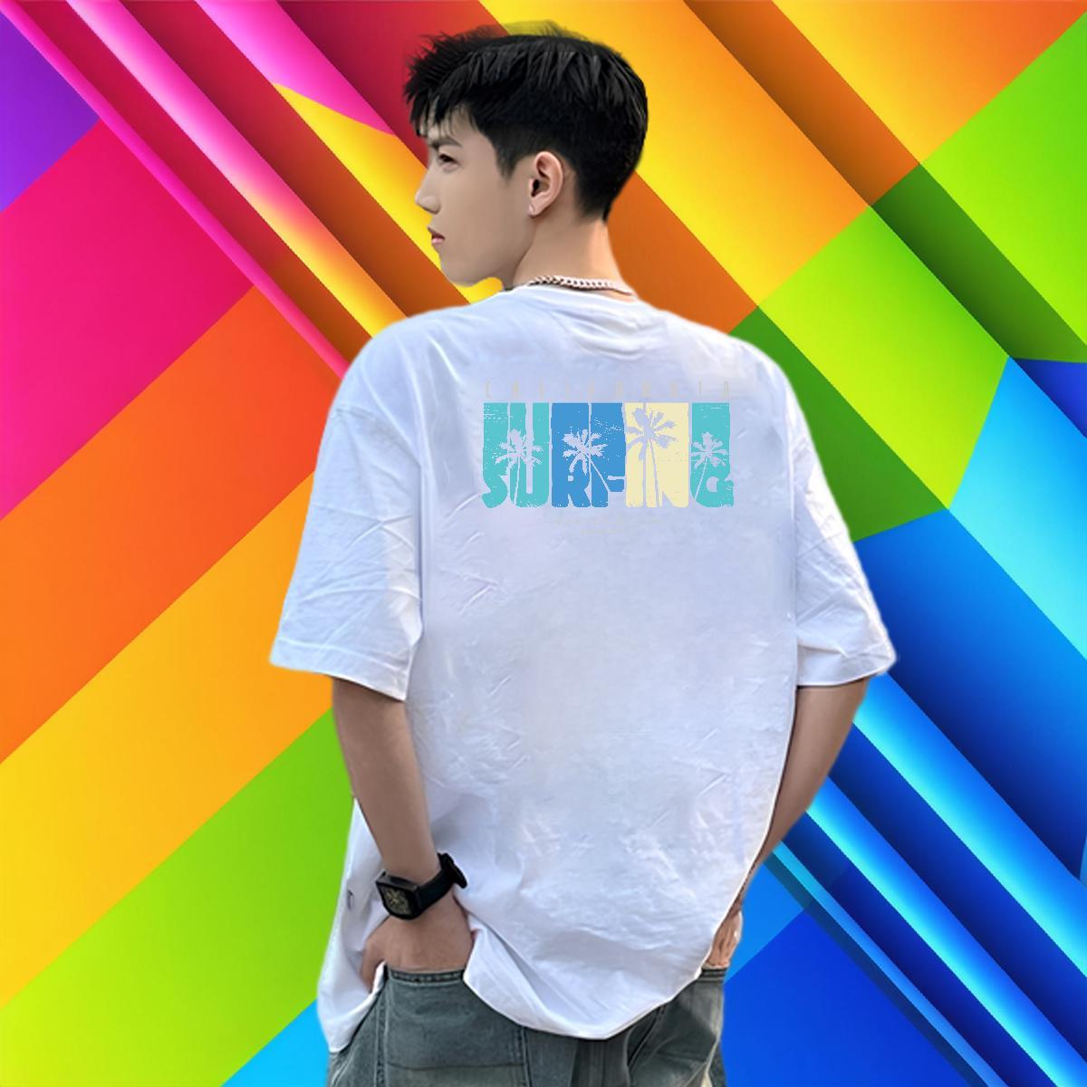 Classic Casual T-Shirts for Men 230g 100% Cotton tree Street Wear Clothings Pure Cotton TOP Quality Men Clothes T-Shirt Custom Print Oversized