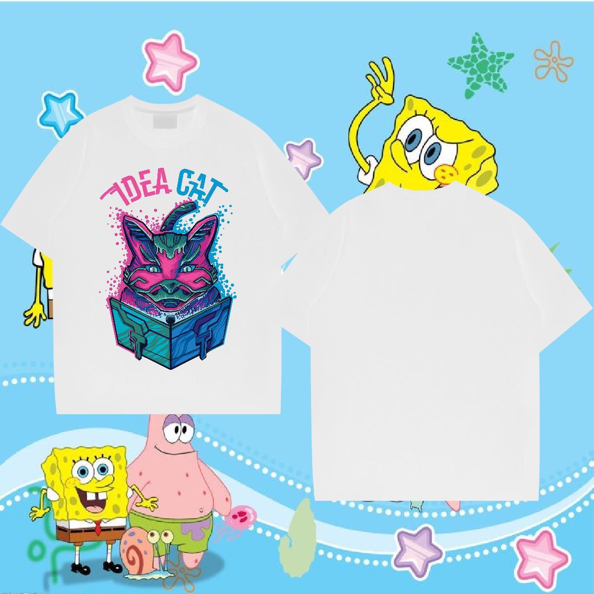 Classic Mens T Shirts 230g 100% Cotton cat Casual Beach Polos Crew Neck TOP Quality Tshirt for Man Woman Skull