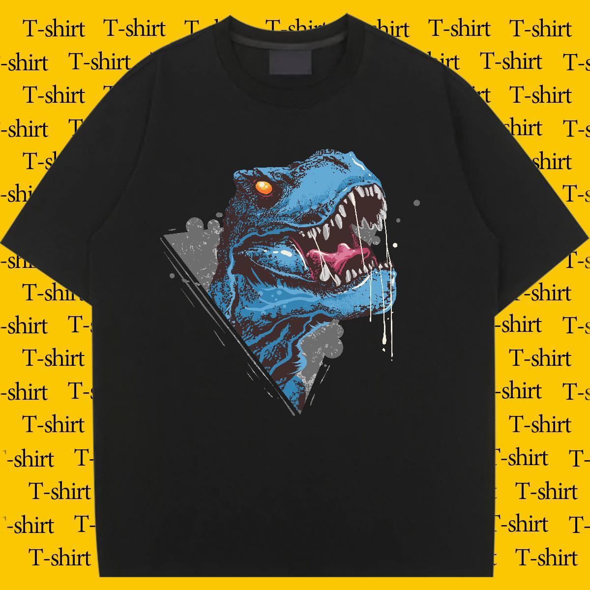 Comfortable T Shirts Women Crew Neck Womens Tshirts Cartoon Floral Printing dinosaur Casual Sport 230g Cotton Fashion Clothes Shirt