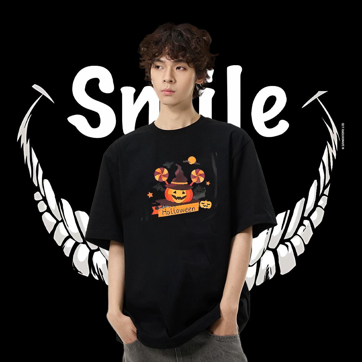 Wholesale Man T Shirts 230g Pure Cotton monster Sports Casual Clothings Breathable Short Sleeve Classic Tshirts Skull