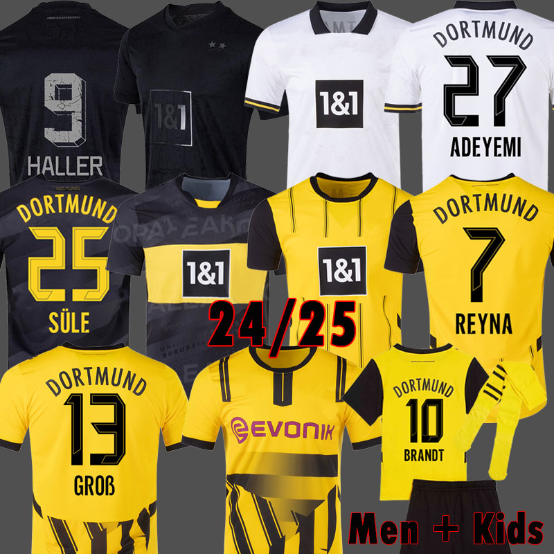REYNA soccer jerseys 24 25 Special HALLER 2024 2025 SABITZER football shirt ADEYEMI BRANDT All Black MOUKOKO MALEN pre match men kids Kits GROSS Borussia