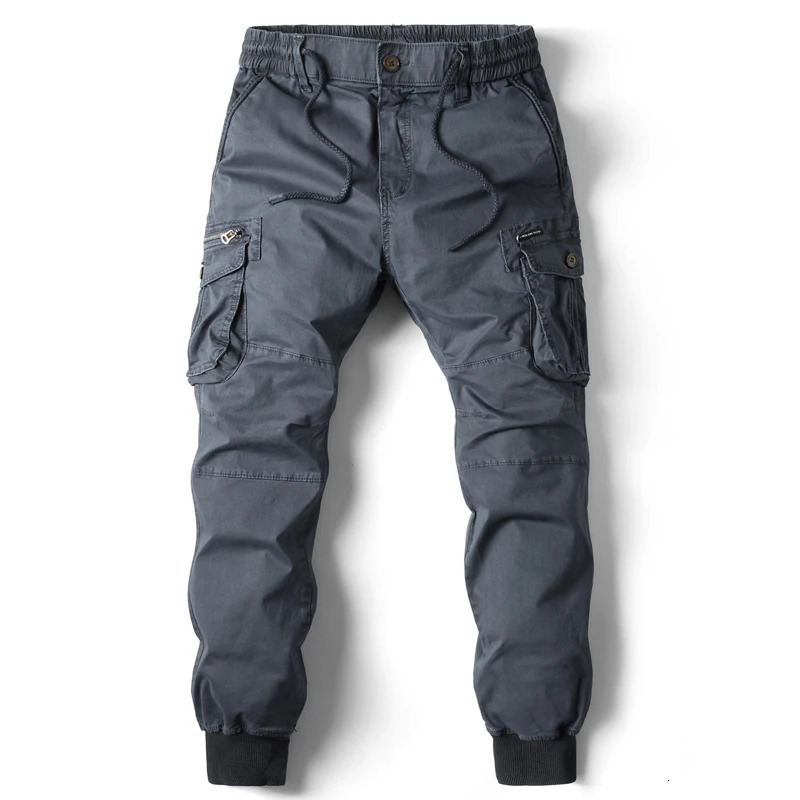 Cargo Pants Men Cotton Casual Mens Casual Pants Elastic Waist Quality Joggers Trousers Men Fashion Safari Style Sweatpants 240820