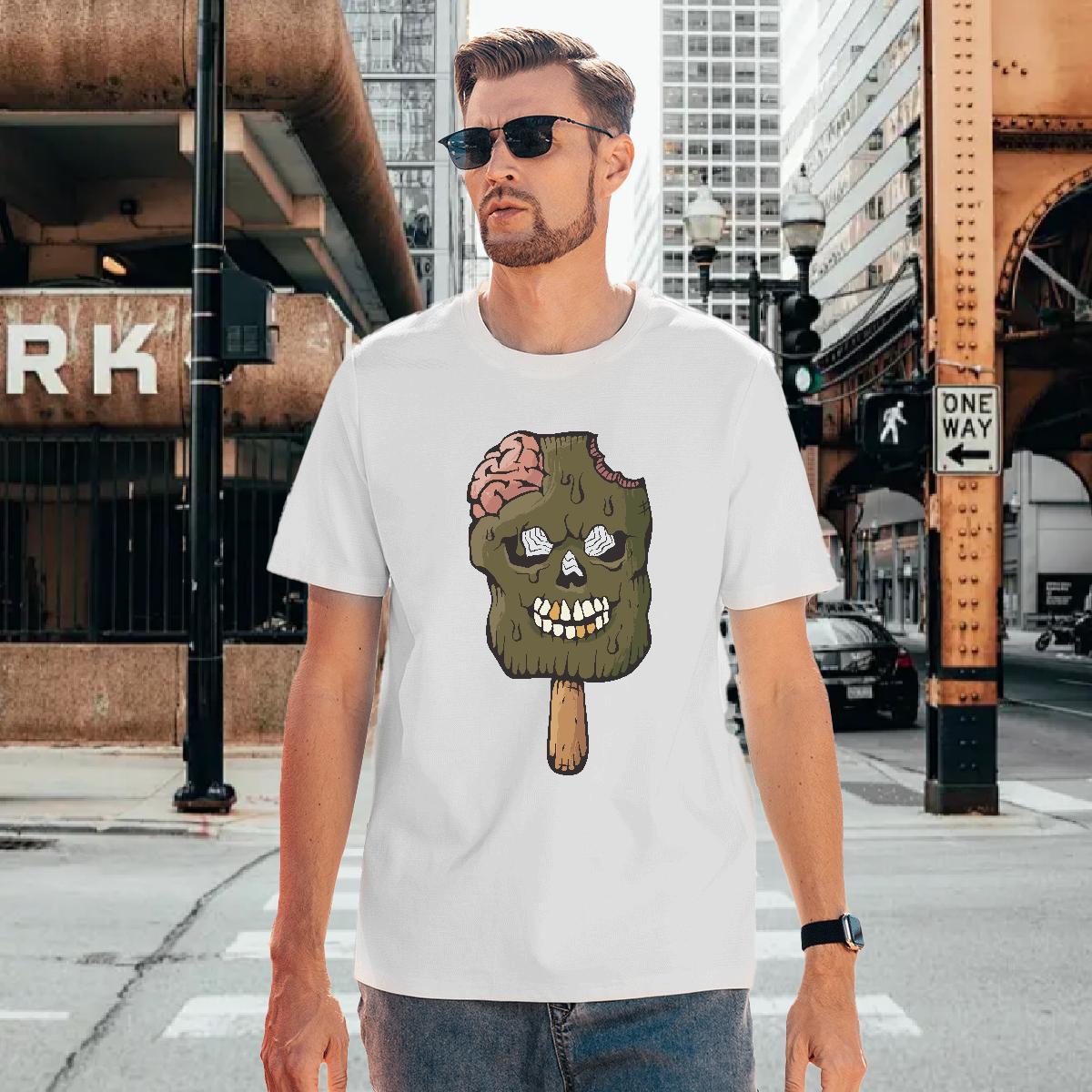 T Shirt For Man 230g Cotton monster Sports Casual Breathable Black White Men Tops Tees Custom Loose Clothings