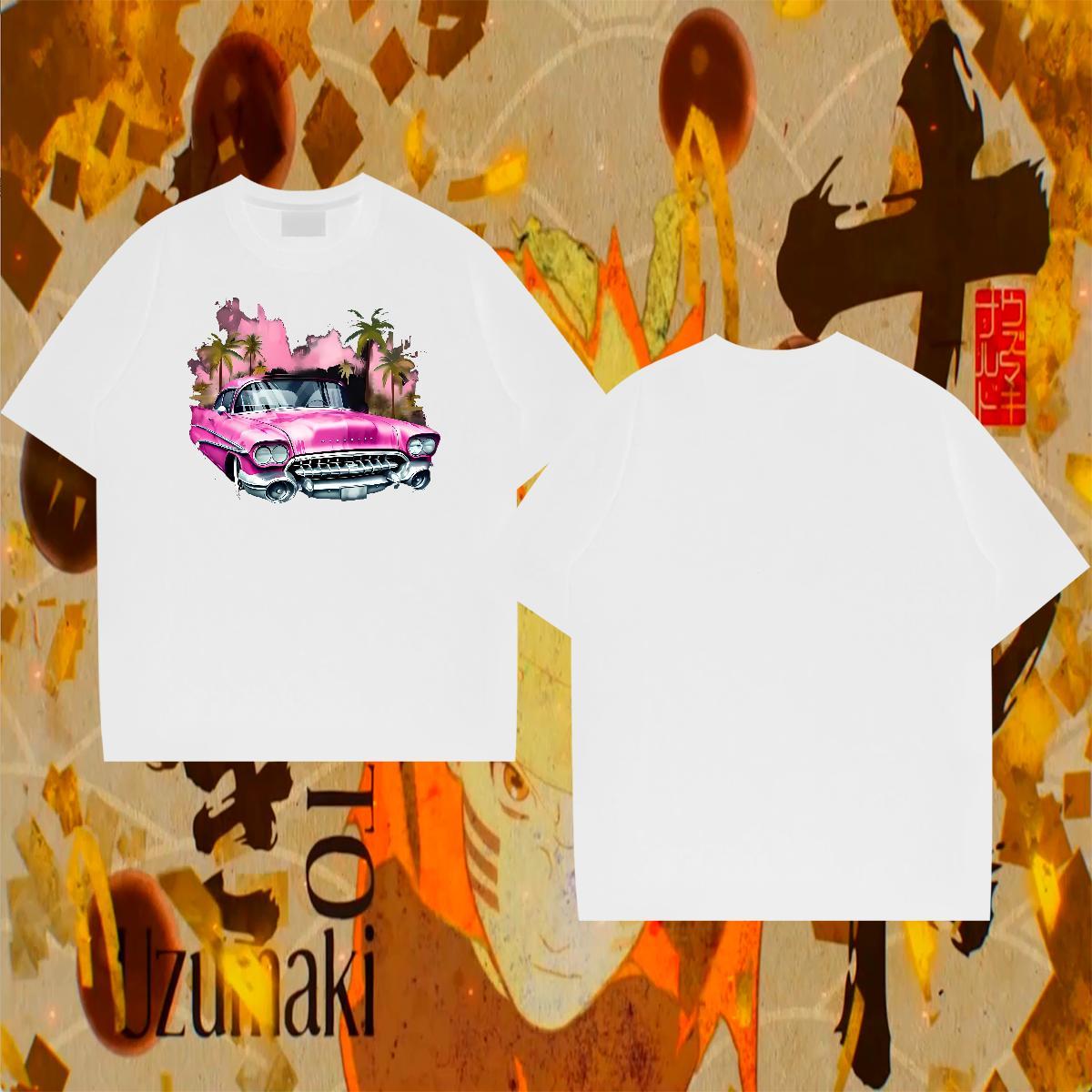 Brand Couples T Shirts 230g Cotton Summer Casual car Custom Printing Crew Neck Casual New T Shirt For Man Wear