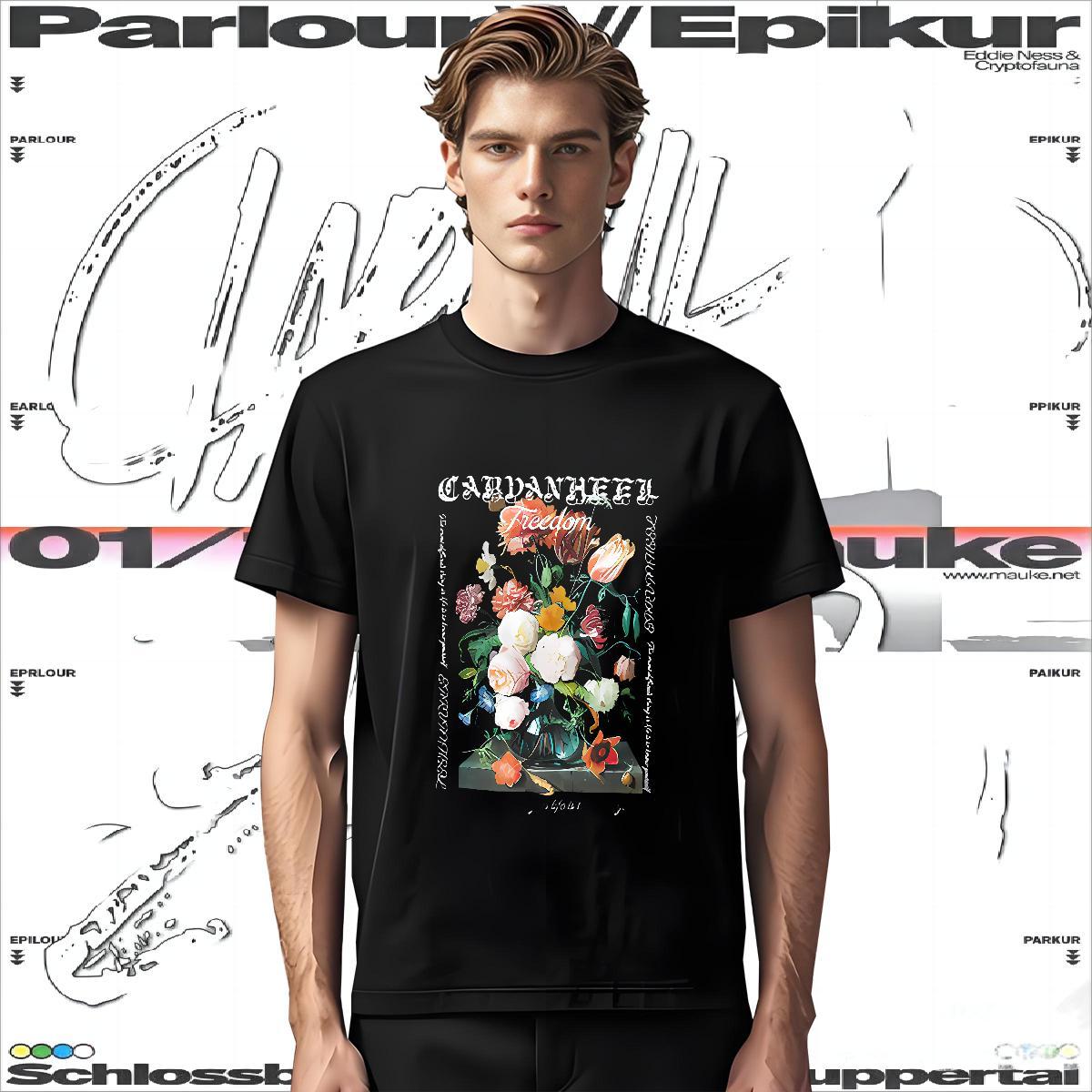 Fashion Designer Man T Shirts 100% Cotton 230g flower Daily Outfit Clothings O-Neck Short Sleeve Cool Tshirts Anime