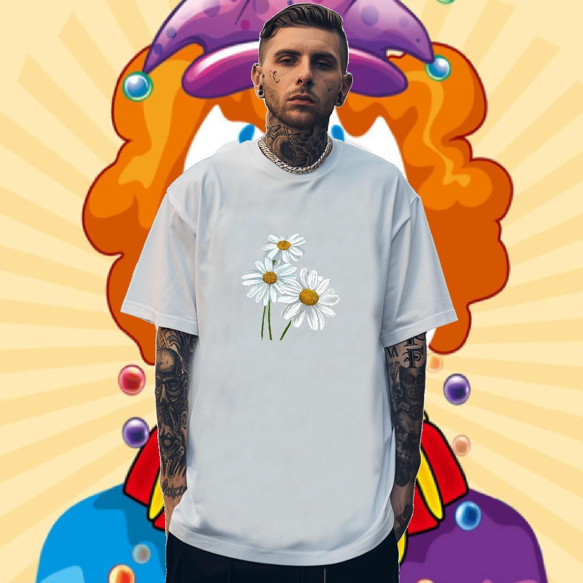 2024 Designer Men T Shirts 100% Cotton 230g flower Hip Hop Tops Round Neck Short Sleeve Wholesale Couples T Shirts Graphic