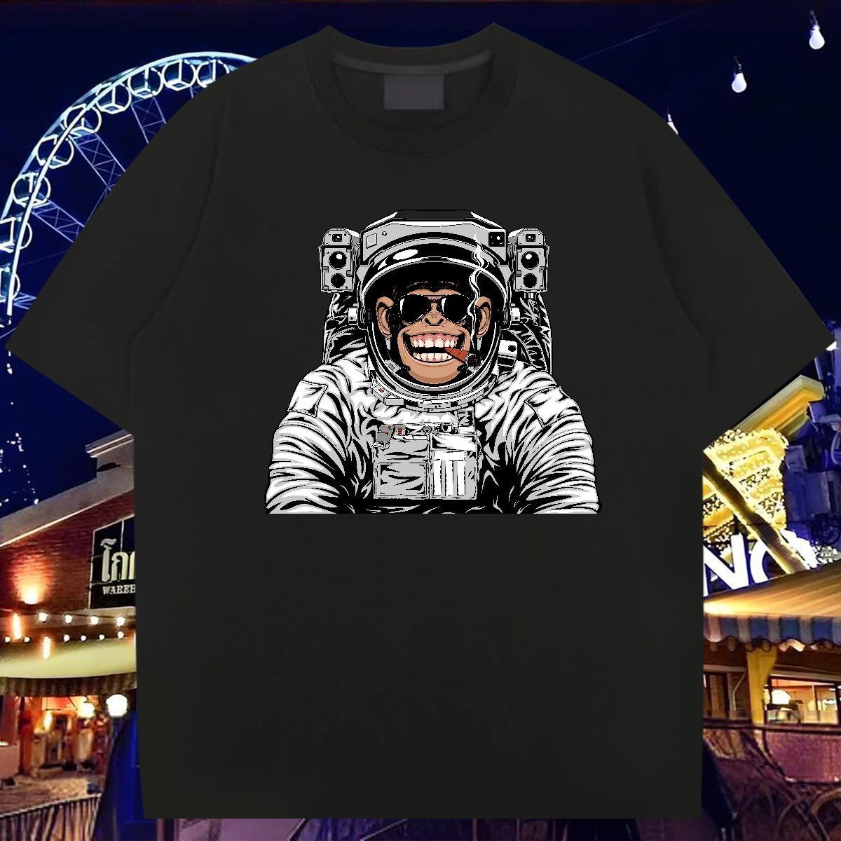 Mens T Shirts 230g 100% Cotton universe Hip Hop Street Breathable Crew Neck Custom Printed Men Tops Tees Fashion Comfortable Tops Shirt