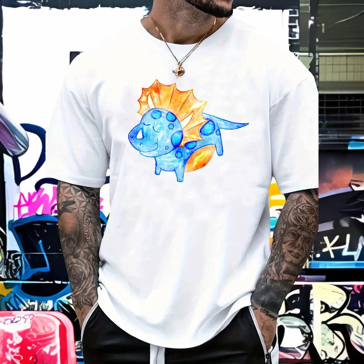 Mens T Shirts 100% Cotton 230g dog Hip Hop Street Breathable Short Sleeve Custom Print Oversized Men Tops Tees Fashion Casual Cool Top Tees