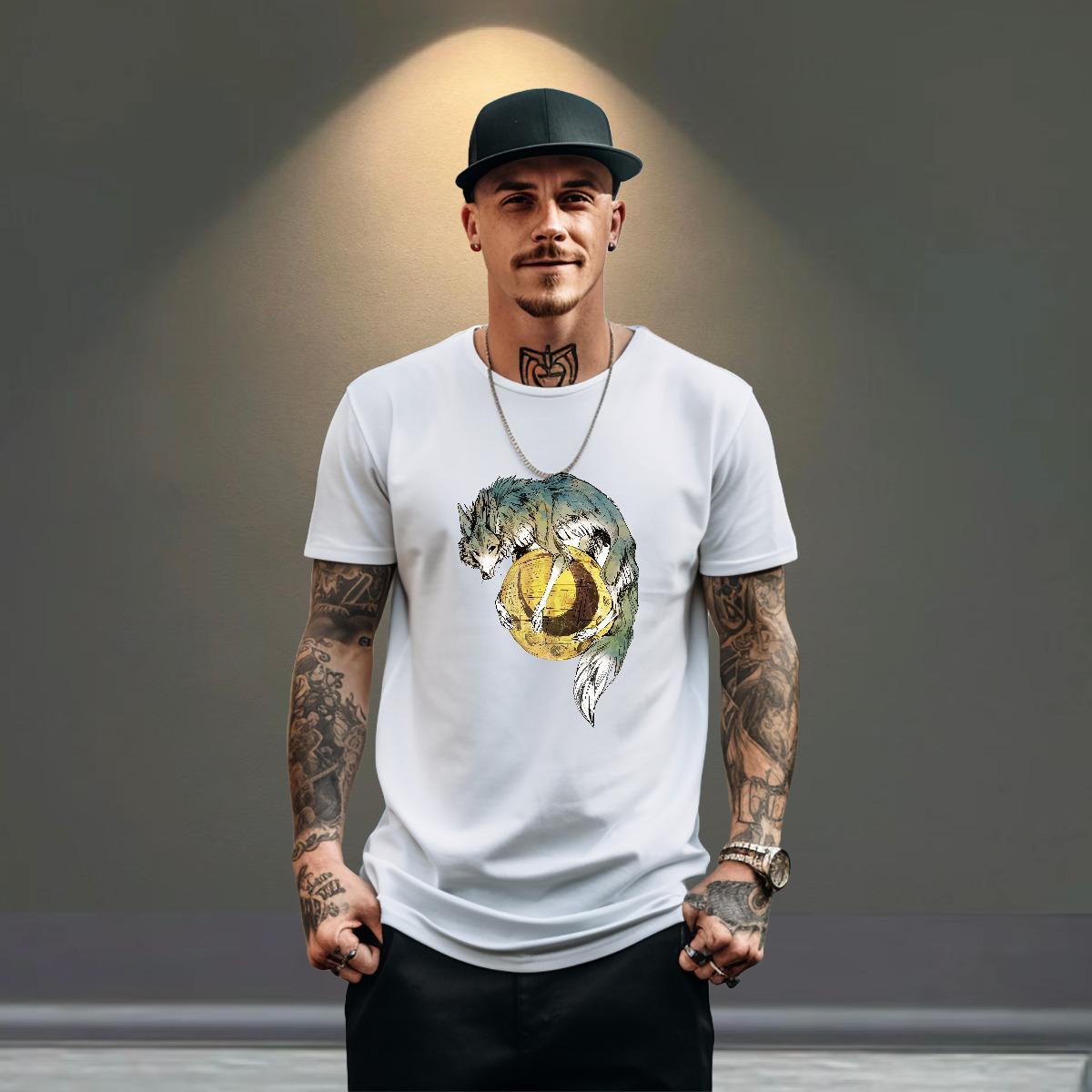 Brand Tshirt for Man Woman 230g Pure Cotton Sport wolf Custom Print Plus Size Breathable Short Sleeve 2024 Men T Shirts Tops Shirt