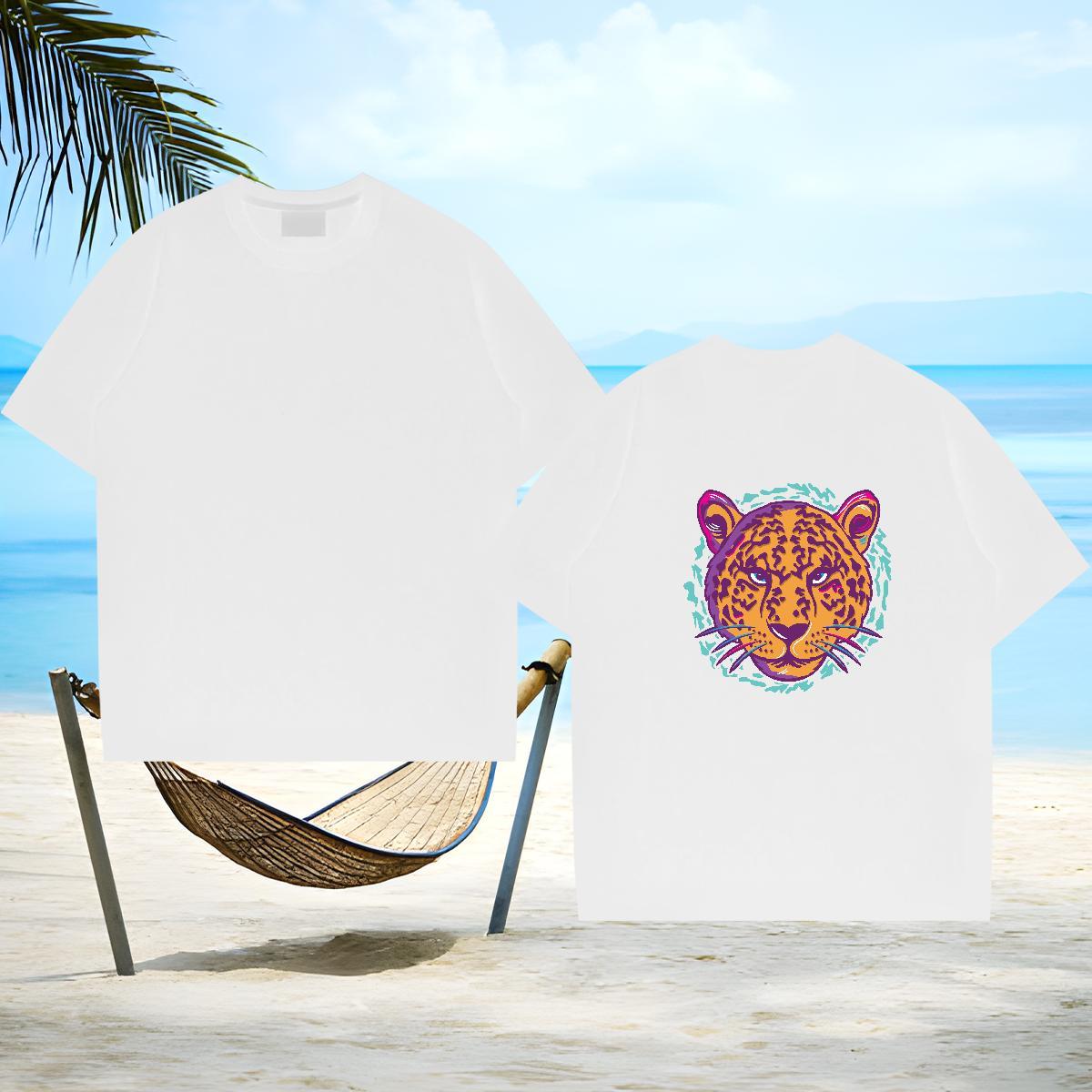 Soft Men Tees 230g Pure Cotton leopard T Shirt For Man Street wear Hip Hop Breathable Short Sleeve Graphic Custom Tees Shirts