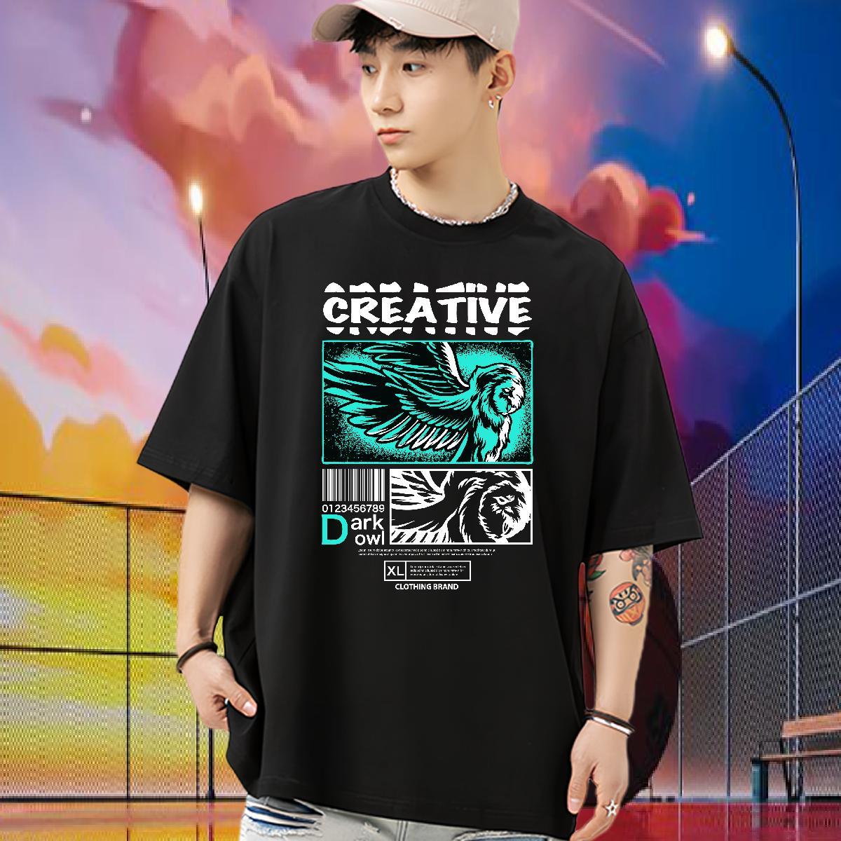 DIY T shirt 100% Cotton 230g eagle Casual Beach Tops Tees Breathable Short Sleeve TOP Quality Tshirts Custom Big Size