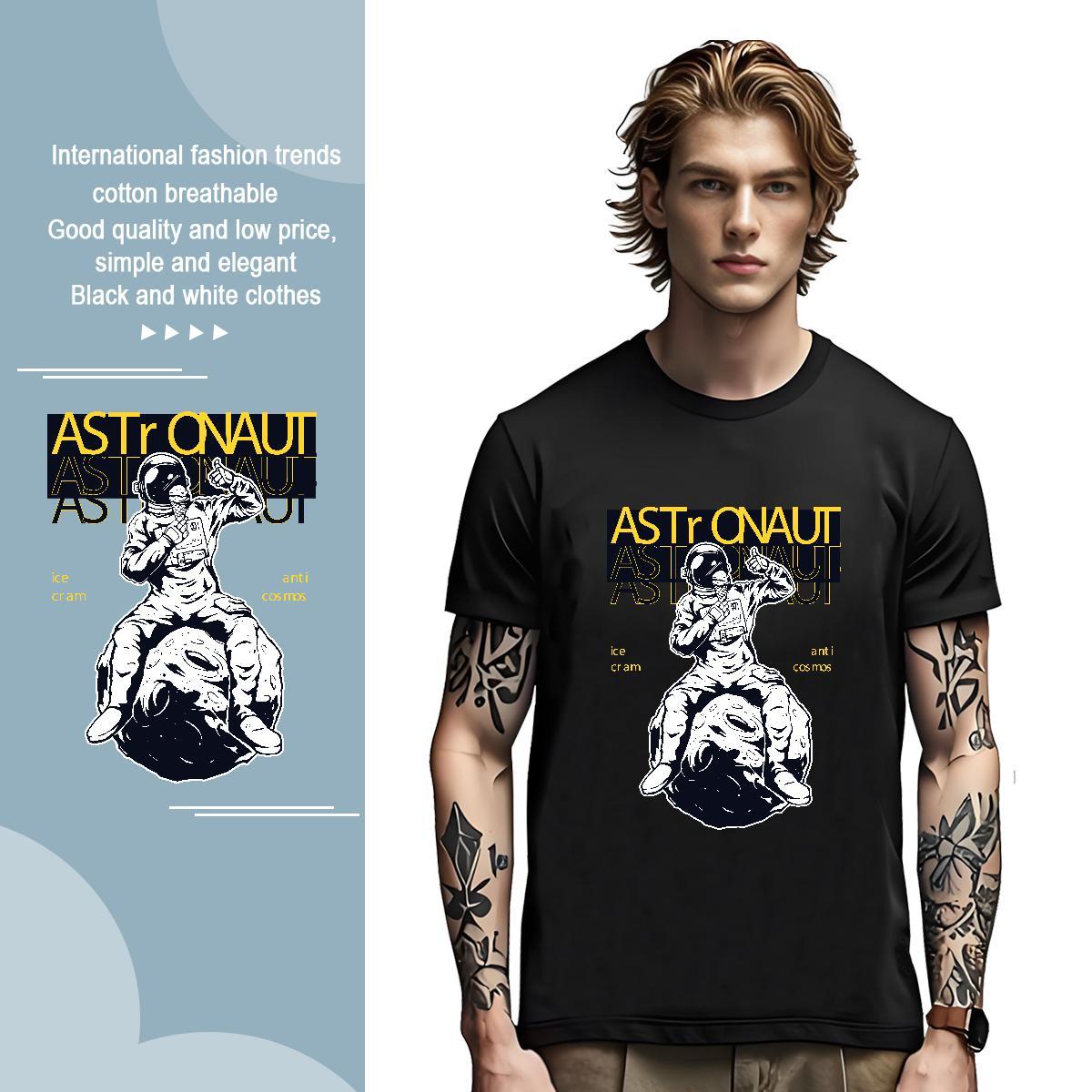 T Shirts Men 230g Cotton universe Summer Casual O Neck Short Sleeves Oversized Tshirt for Man Woman Customized TOP Quality Tops Tees