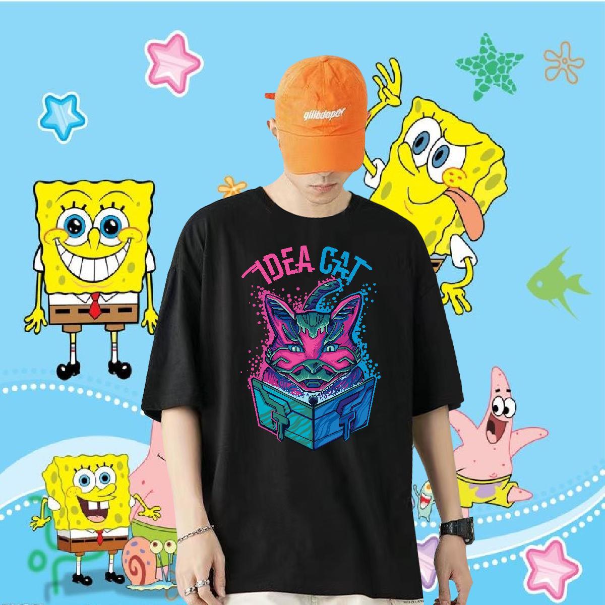 Classic Mens T Shirts 230g 100% Cotton cat Casual Beach Polos Crew Neck TOP Quality Tshirt for Man Woman Skull