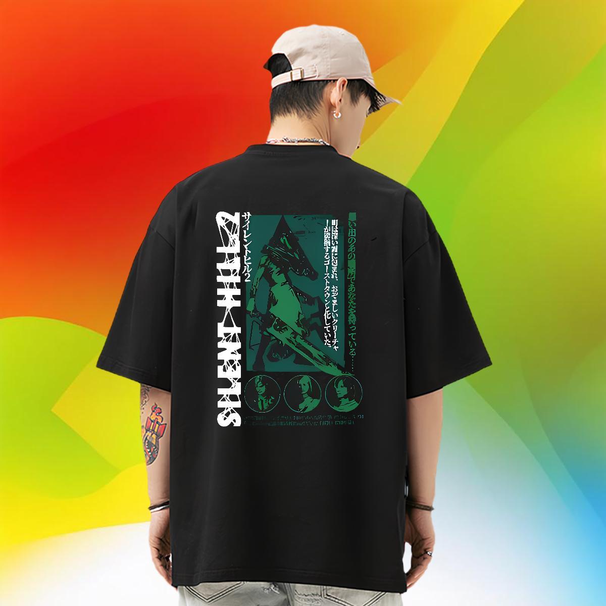 Fashion New T Shirts Men 230g Cotton horse Home Outdoor Polos Breathable Crew Neck Loose Fit Tshirt for Man Woman Custom Print Oversized