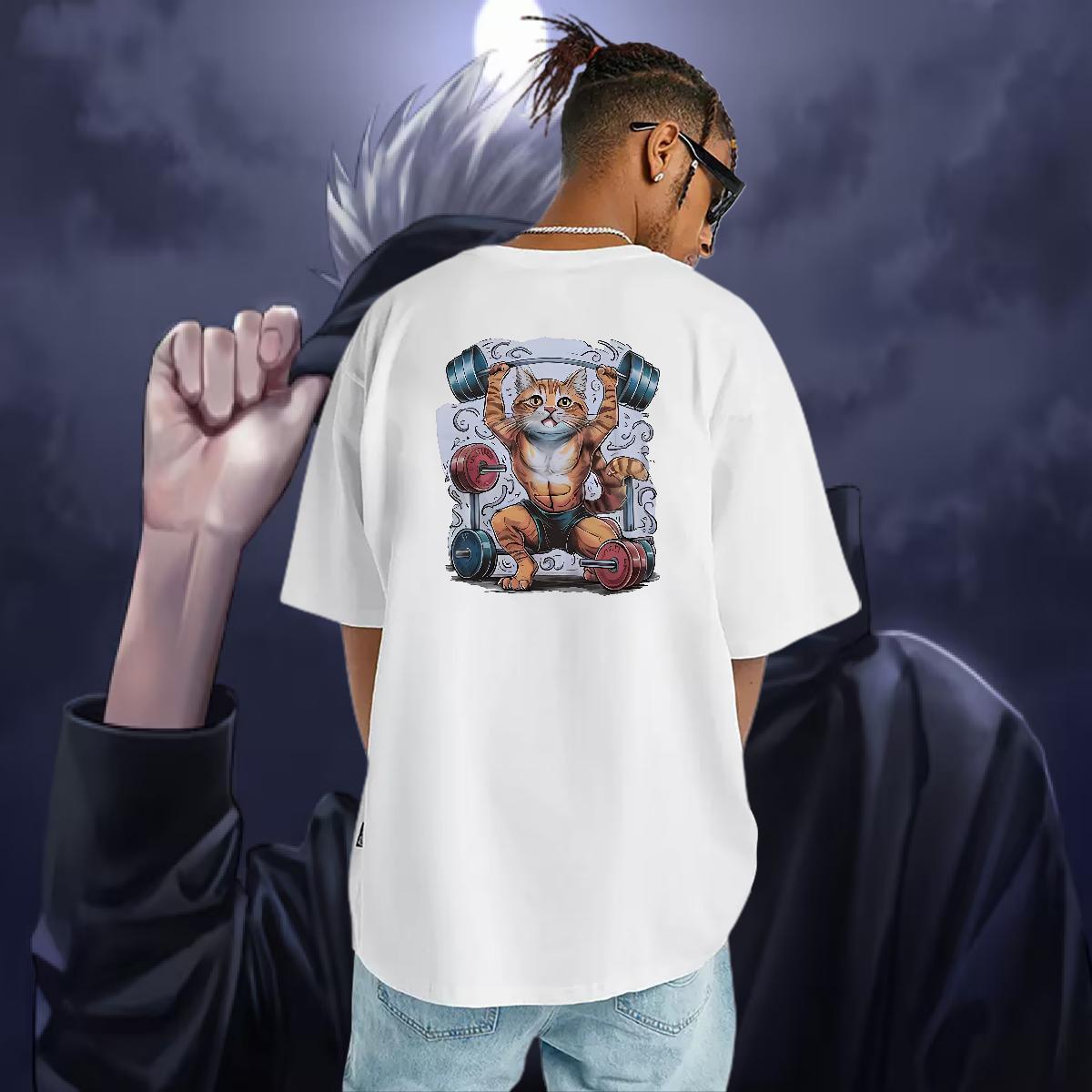 New Designer T Shirt For Man 230g Cotton strong Anime Printing Street Tee Shirt O Neck Short Sleeves Loose Tshirts Custom Print Plus Size