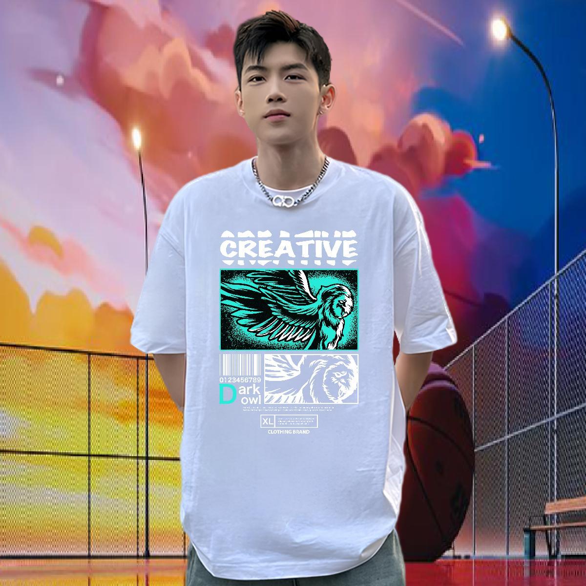 DIY T shirt 100% Cotton 230g eagle Casual Beach Tops Tees Breathable Short Sleeve TOP Quality Tshirts Custom Big Size