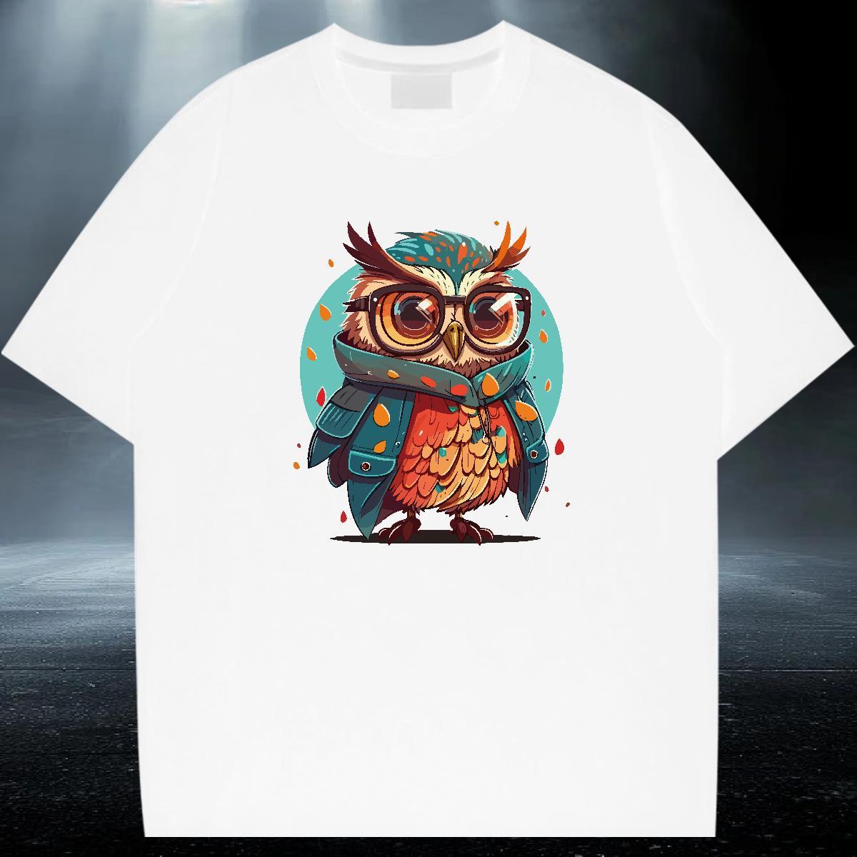 High Quality Men Clothes T-Shirt 100% Cotton 230g Anime Printing Street Owl Customized Round Neck Short Sleeve 2024 T Shirts Men Tees Shirts