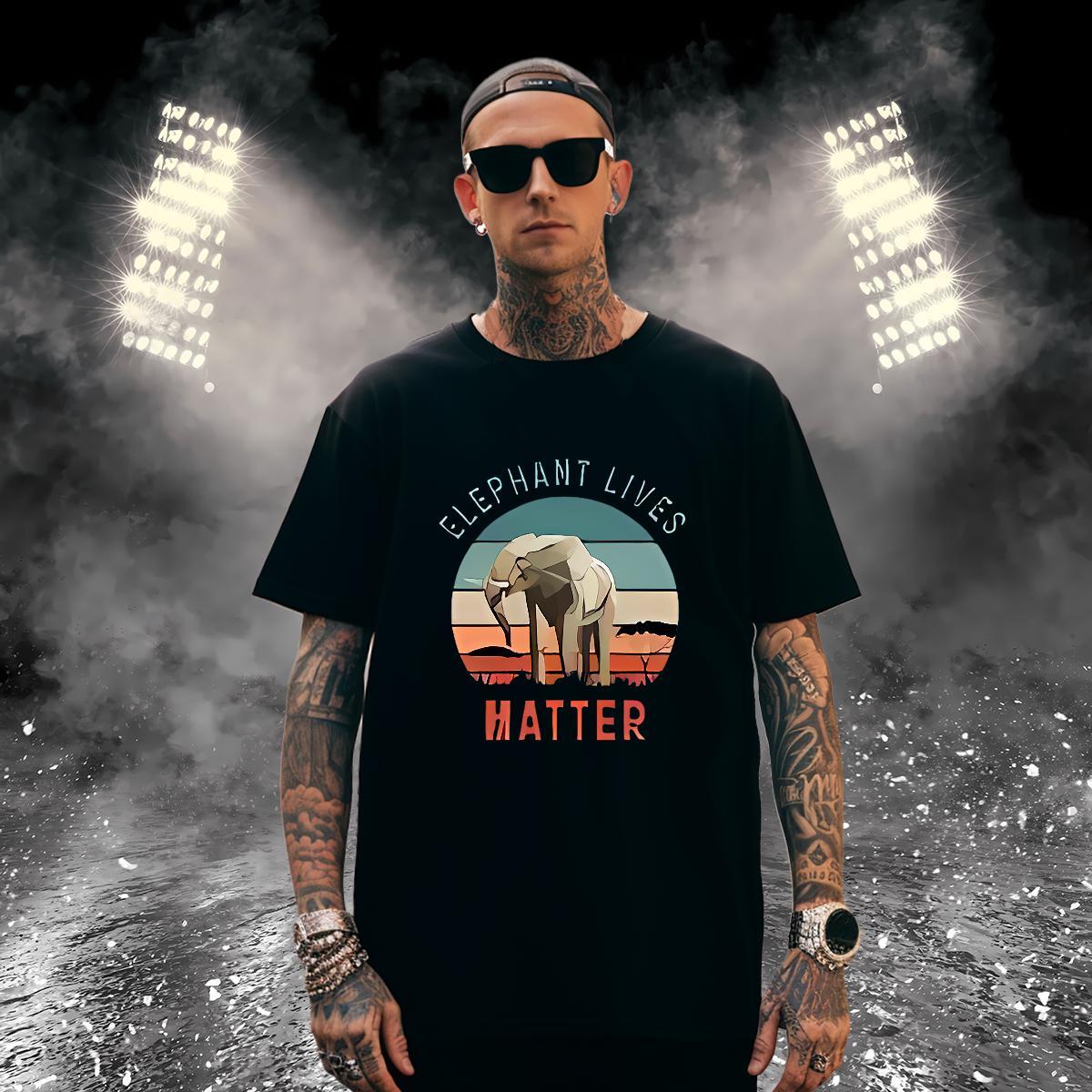 T-Shirts 230g Pure Cotton Elephant Street Wear Breathable Short Sleeve Customized Print Men Tshirts Classic Loose Top Tees