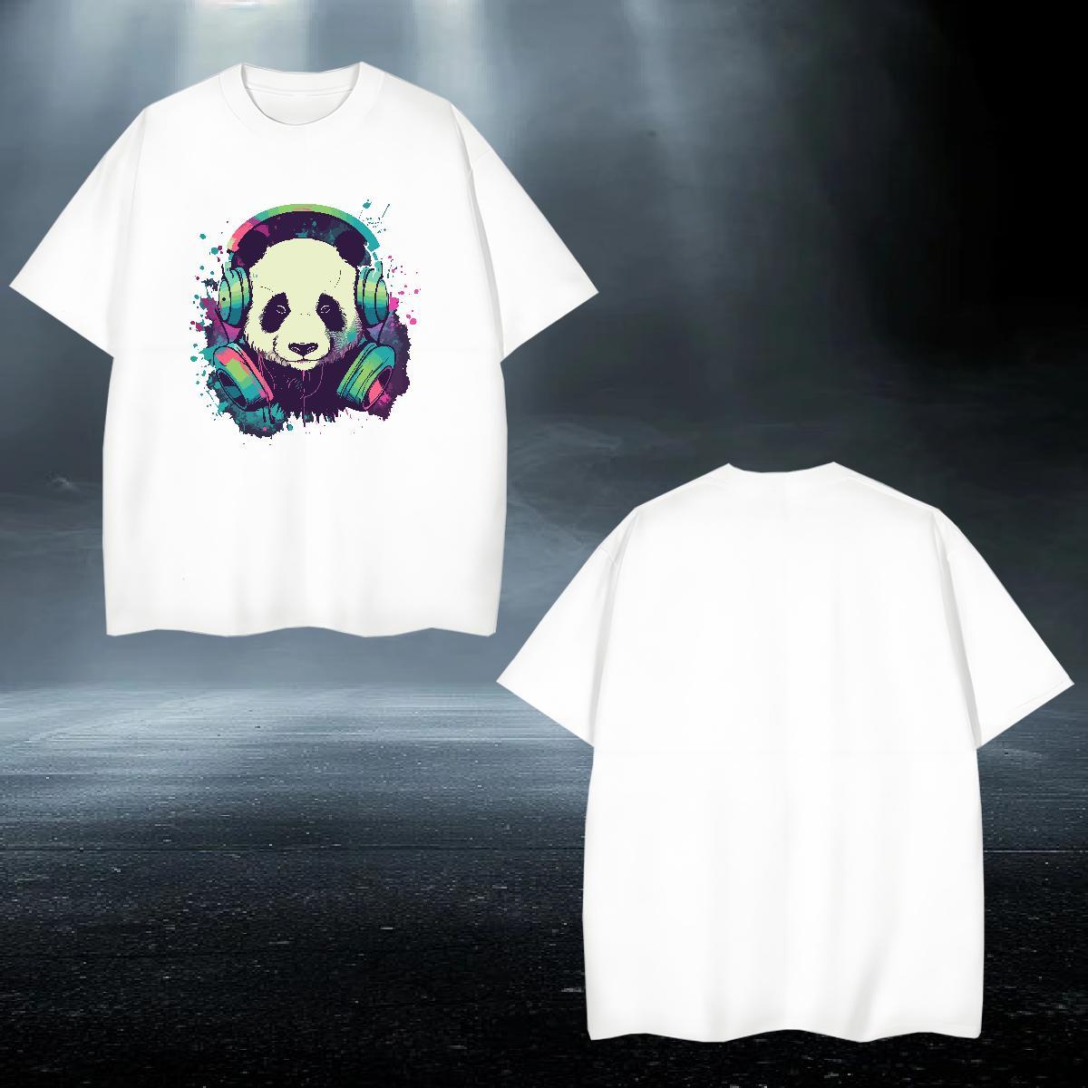 2024 Summer T Shirts Men 230g Cotton Spring Summer Wear Crew Neck Loose Fit Mens Tshirts Cartoon Printing L-4XL