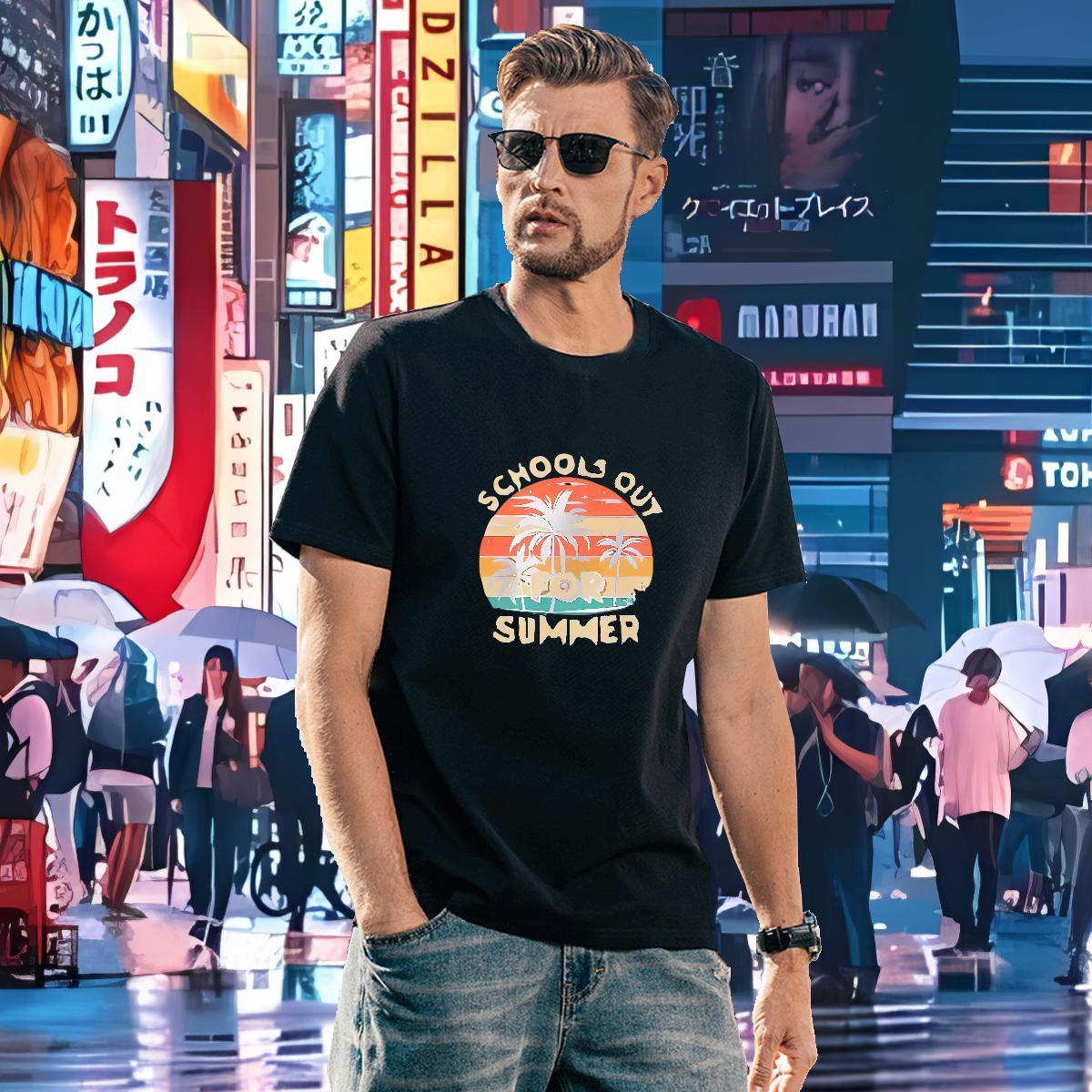 2024 Mens T Shirts 230g 100% Cotton beach Spring Summer Tops Tees Breathable Popular Tshirts Custom Printed