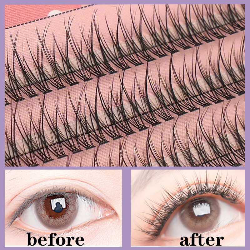 Anlinnet M-shaped professional makeup personal eyelash clusters spiral eyelashes Wispy pre made Russian natural fluffy false eyelashes W240803