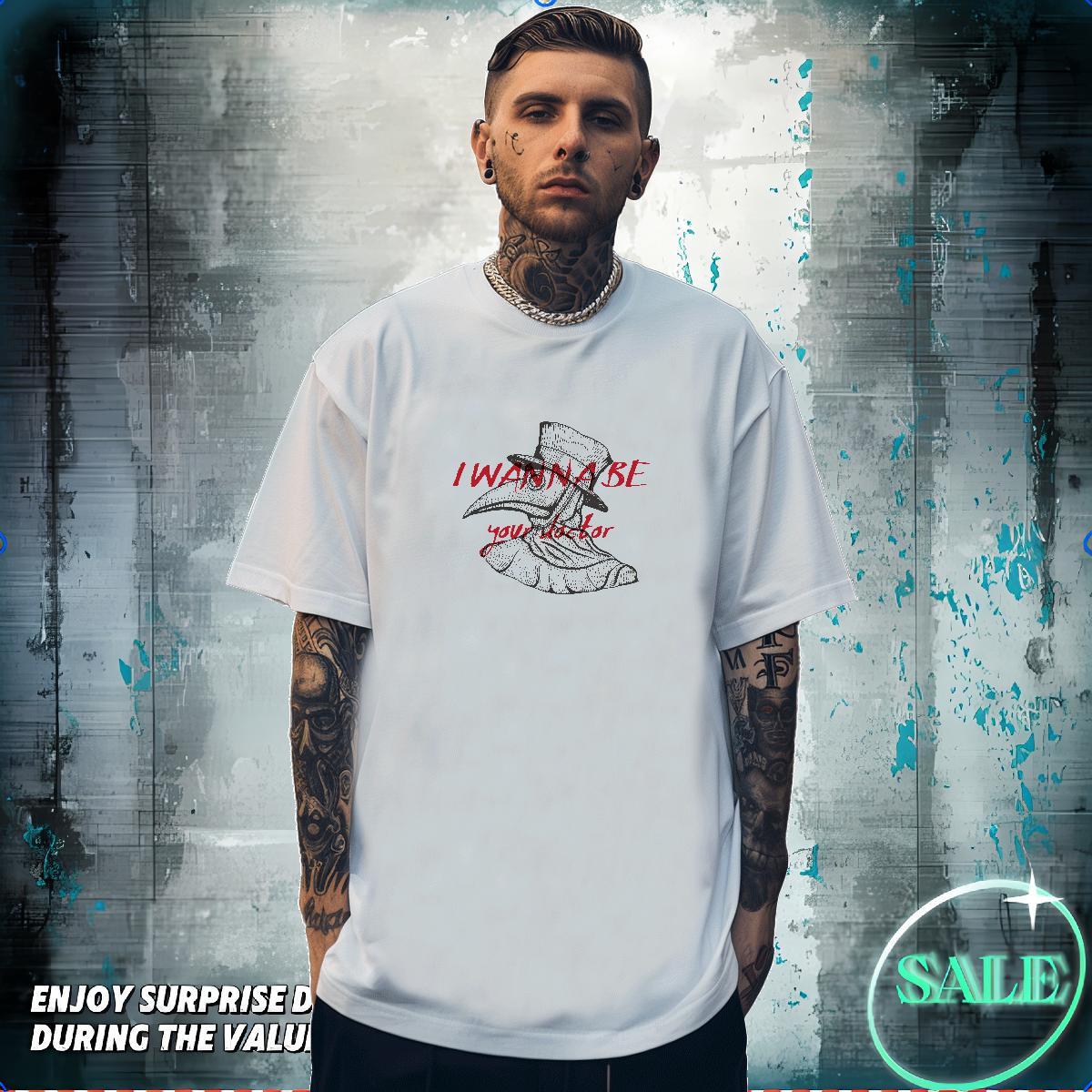 T Shirts Men 230g 100% Cotton bird Beach Breathable Soft Custom Print Oversized Men Tshirts Fashion Design Loose Tees Shirts