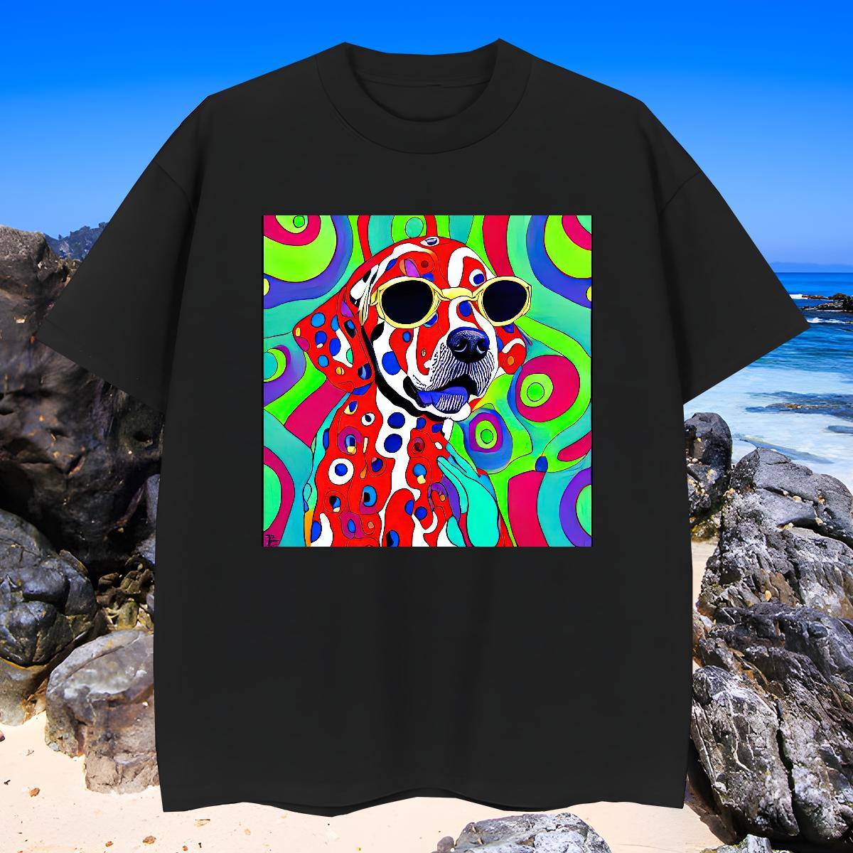 Classic Men Tops Tees 100% Cotton 230g dog T Shirts Men Home Outdoor Breathable Crew Neck Custom Print Plus Size Stylist Tee Shirt