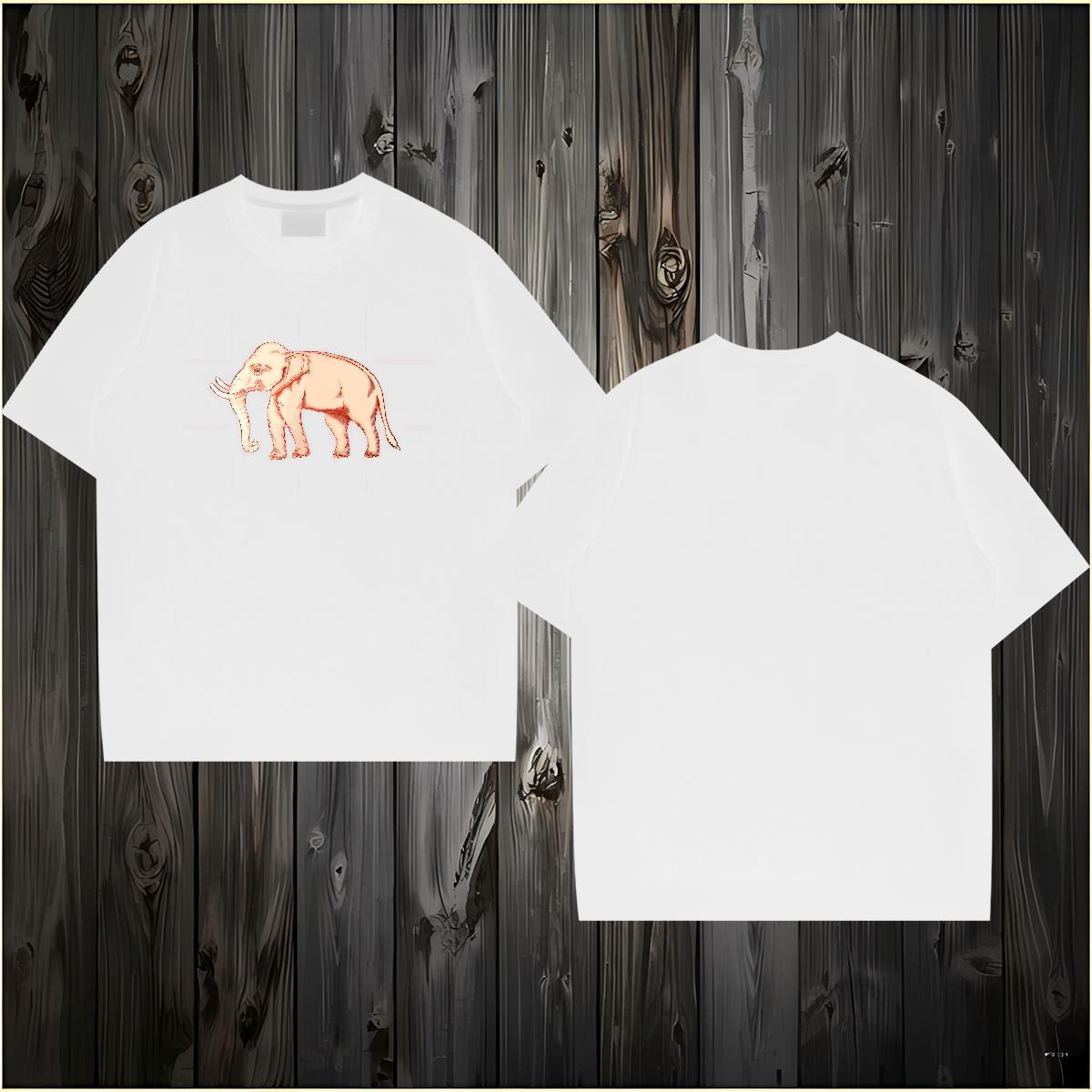 2024 Designer T shirt 230g 100% Cotton elephant Hip Hop Tops Tees Breathable Crew Neck Soft Couples T Shirts Black Oversized