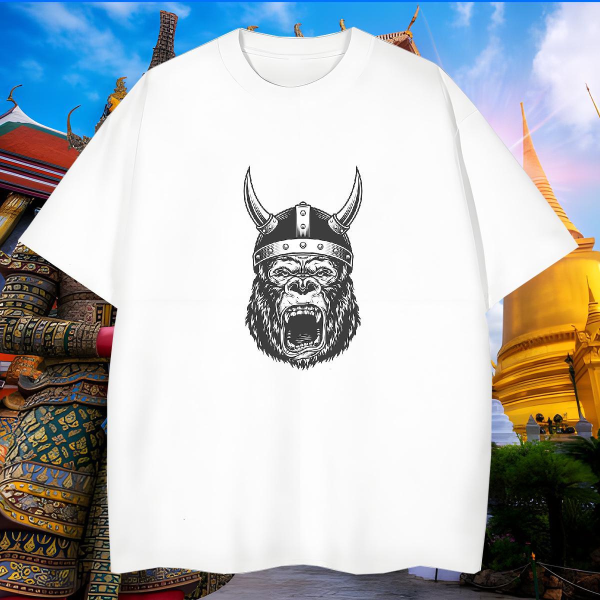 Soft Couples T Shirts 230g Pure Cotton chimpanzee Mens T Shirts Street Wear Breathable Crew Neck Anime Designer Tops Tees