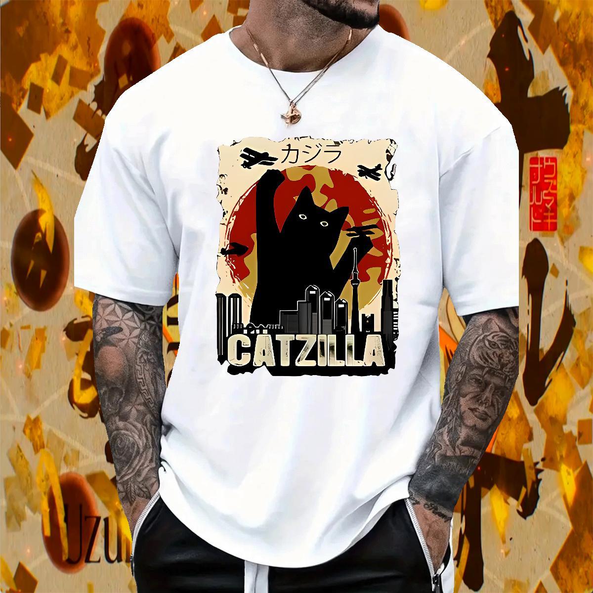 Comfortable Couples T Shirts 100% Cotton 230g Street Wear cat Black White Breathable Short Sleeve DIY Customized T-Shirts Tops