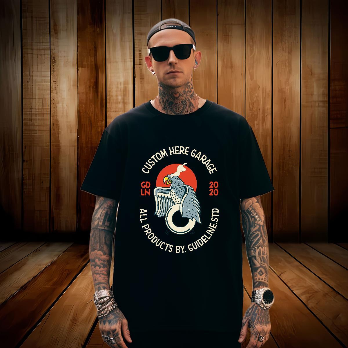 T shirt 230g Pure Cotton eagle Casual Daily Wear Breathable Crew Neck Custom Printing Couples T Shirts Designer Fashion Classic Top Tees