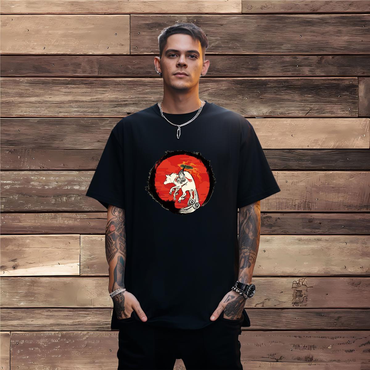 Popular Tshirt for Man Woman 100% Cotton 230g wolf T-Shirts for Men Anime Printing Street Pure Cotton Custom Printed Free Shipping Clothes